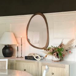 Staunton And Henry Indra Asymmetrical Solid Wood Wall Mirror