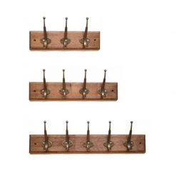 Staunton And Henry Cast Iron Wall Hooks With Solid Wood Base