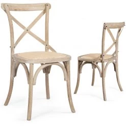 Staunton And Henry Solid Wood & Rattan Country Chair - Vintage Finish Furniture