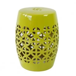 Staunton And Henry Lime Green Ceramic Chinese Drum Stool Furniture