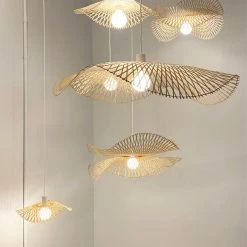 Staunton And Henry Lighting Modern Wicker Lotus Leaf Ceiling Light