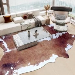 Staunton And Henry Premium Brown And White Faux Cowhide Rug 17 Staunton And Henry Premium Brown And White Faux Cowhide Rug