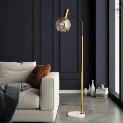 Staunton And Henry Orbit Glass Shade Floor Lamp Lighting