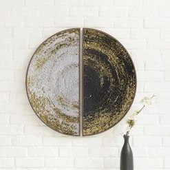 Staunton And Henry Wall Decor Modern Round Black And Gold Framed Wall Art