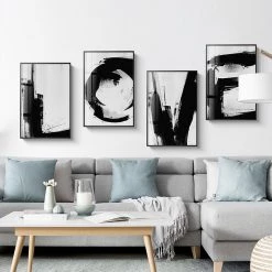 Staunton And Henry Black And White Alphabet Wall Art With Frame