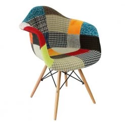 Staunton And Henry Eames DAW Style Chair - Patchwork Fabric