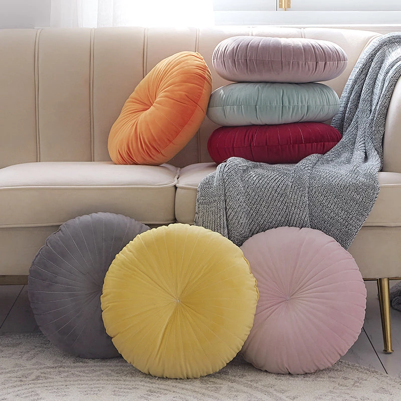 Staunton And Henry Georgian Round Velvet Throw Cushion 1 Staunton And Henry Georgian Round Velvet Throw Cushion