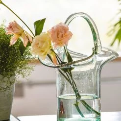 Staunton And Henry Pink Tote Bag Glass Vase
