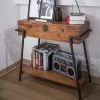 Staunton And Henry Furniture Vintage Style Wood & Steel Console Table Chest