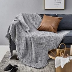 Staunton And Henry Nordic Muted Color Cotton Throw Blanket