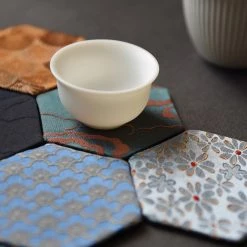 Staunton And Henry Oriental Silk Coasters - Set Of 6 Kitchen