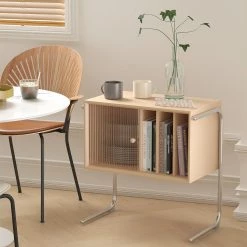 Staunton And Henry Furniture Nico Floating Shelf Side Table Cabinet