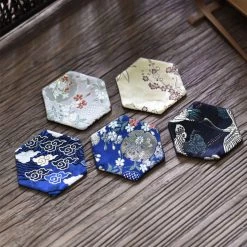 Staunton And Henry Oriental Silk Coasters - Set Of 6 Kitchen