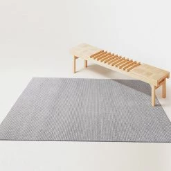 Staunton And Henry Naya Light Grey Chunky Weave Wool Rug Rugs