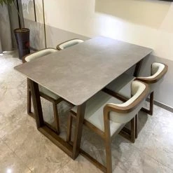 Staunton And Henry Furniture Gray Sintered Stone Top Dining Table