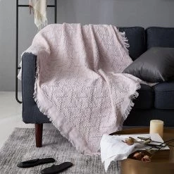 Staunton And Henry Nordic Muted Color Cotton Throw Blanket