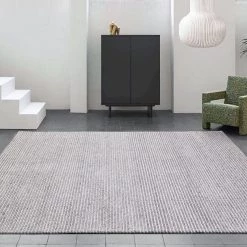 Staunton And Henry Naya Light Grey Chunky Weave Wool Rug Rugs