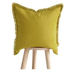 Staunton And Henry Hazel Fringed Edge Flax Linen Cushion Home Accessories