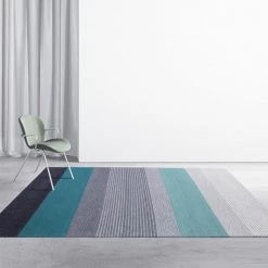 Staunton And Henry Grey And Turquoise Chunky Weave Rug