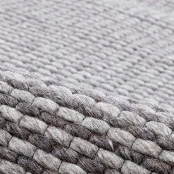 Staunton And Henry Naya Light Grey Chunky Weave Wool Rug Rugs