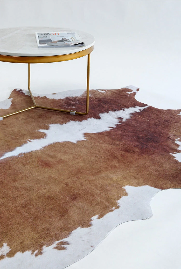 Staunton And Henry Premium Brown And White Faux Cowhide Rug 8 Staunton And Henry Premium Brown And White Faux Cowhide Rug