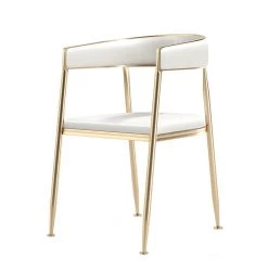 Staunton And Henry Furniture Ella PU Leather Dining Chairs With Gold Legs (Set Of 2)