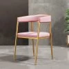 Staunton And Henry Furniture Ella PU Leather Dining Chairs With Gold Legs (Set Of 2)