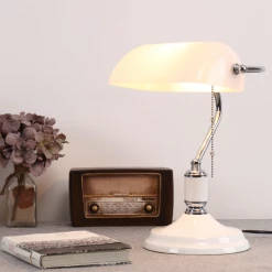Staunton And Henry Vintage Bankers Lamp In Green Lighting
